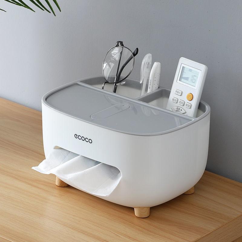 ECOCO Multi Functional Desk Storage Box Remote Control Case Cosmetic Organizer Holder Suction Paper Tissue Box