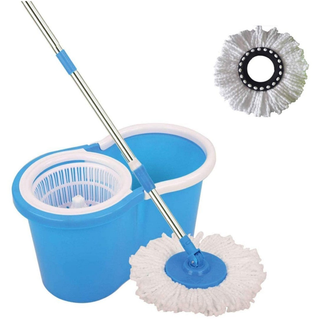 Spin Mop - Easy Spin Magical Mop Set 360 Degree Microfiber Mop Head Home Clean Tools Microfiber