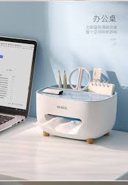ECOCO Multi Functional Desk Storage Box Remote Control Case Cosmetic Organizer Holder Suction Paper Tissue Box